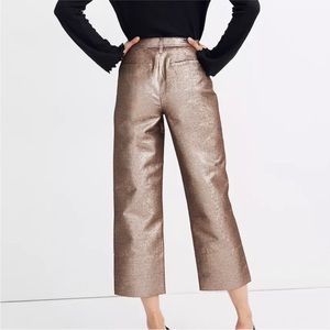 Madewell Slim Emmett Wide Leg Metallic Crop